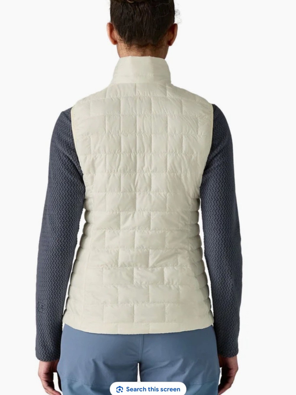 Patagonia Women's Nano Puff Lightweight Quilted Vest cream medium Gorpcore EUC - Picture 2 of 14
